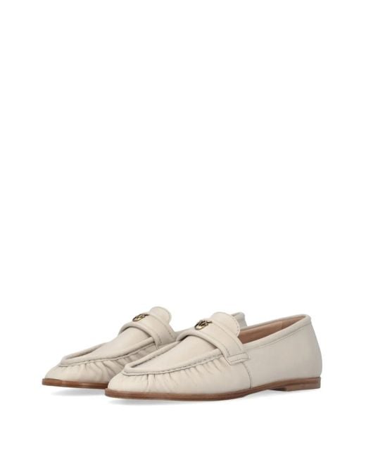 Pinko White Leather Loafers