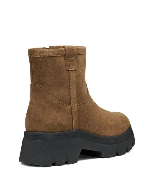 Geox Brown Lug-Sole Ankle Boots