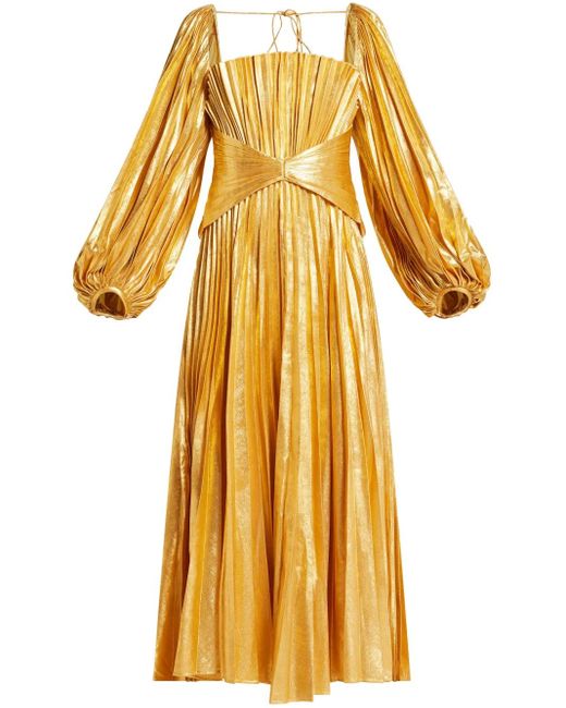 Acler Yellow Elbridge Midi Dress