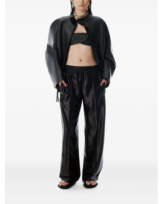 Alexander Wang Black Satin Track Pants