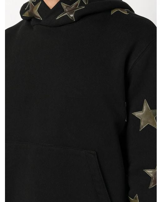 Amiri Black Star-Patch Hoodie for men