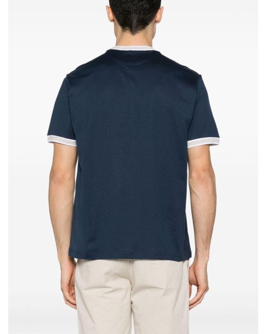 Eleventy T-Shirt mit gestreiften Abschlüssen in Blue für Herren
