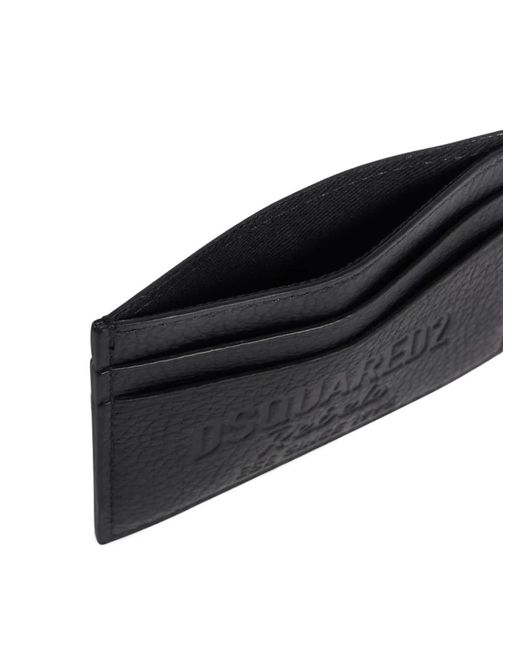 DSquared² Black Rebels Embossed Card Holder for men