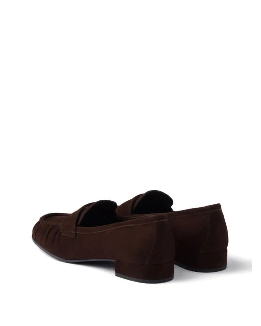 Prada Brown Suede Loafers