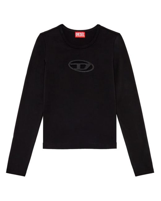 DIESEL T-Shirt Met Lange Mouwen in het Black