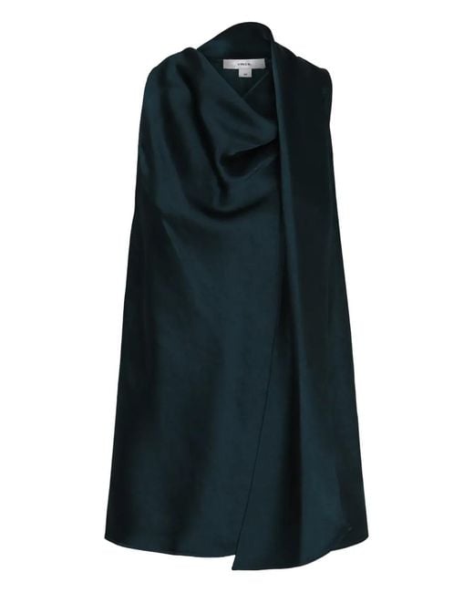 Vince Blue Satin Top With Scarf