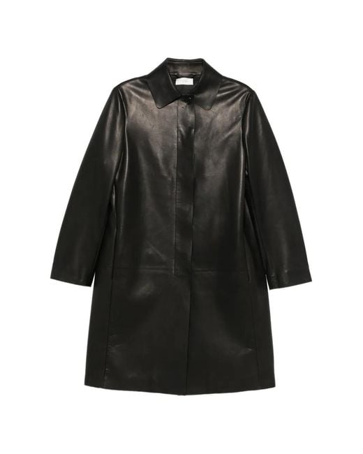 The Row Black Cintia Single-Breasted Coat
