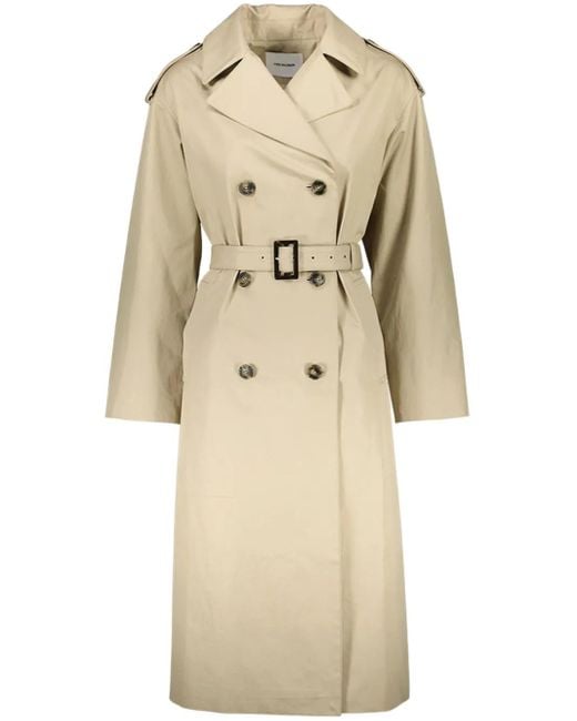 Yves Salomon Natural Trenchcoat aus Gabardine