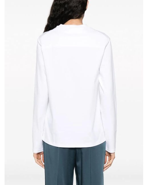 Jil Sander White Long-Sleeve Cotton T-Shirt