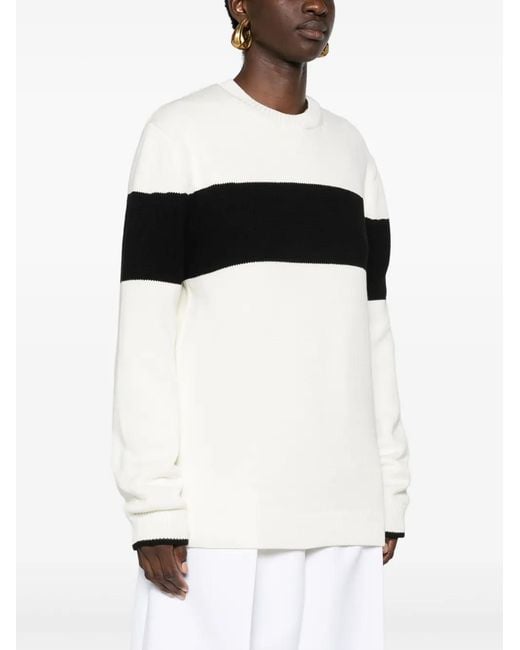 Totême  Black Sweater With Striped Pattern