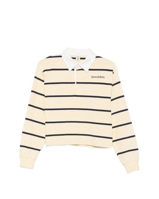 Sporty & Rich White Striped Polo Shirt