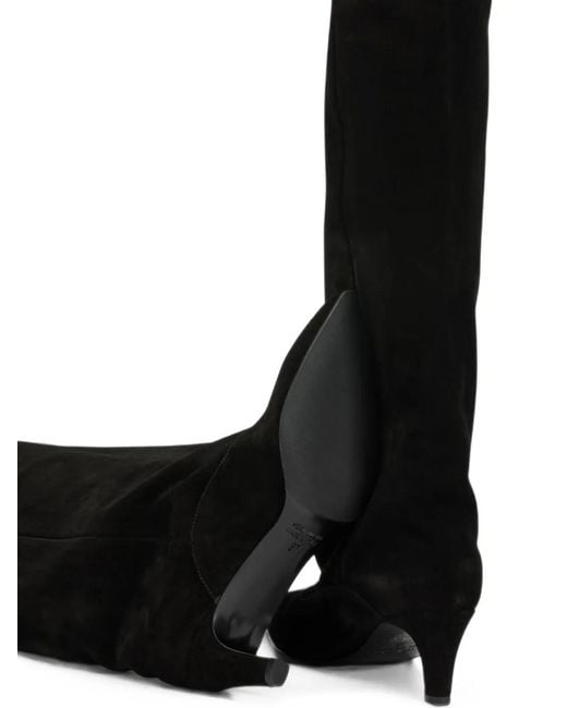 strategia shoes Black Pointed-Toe Suede Boots