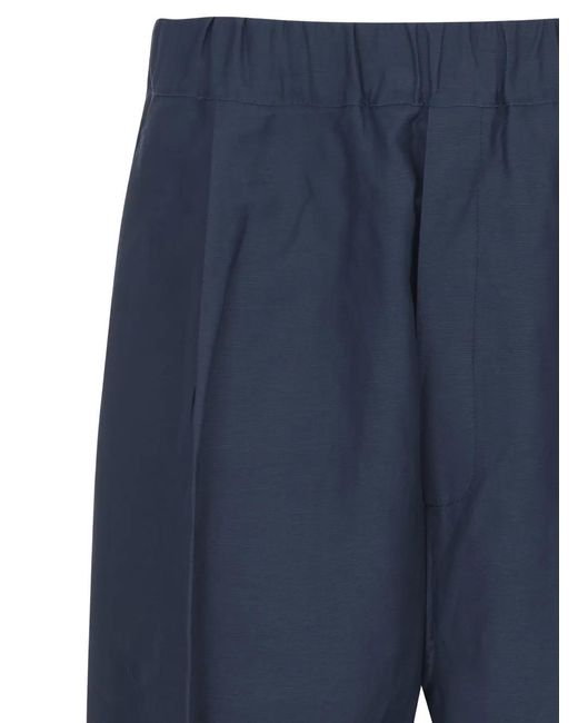 Laneus Blue Cancun Pleated Elasticated Shorts for men
