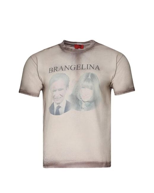 La Maskarade Gray Brangelina-Print T-Shirt for men