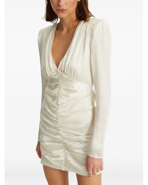 ROTATE BIRGER CHRISTENSEN White Mini Gathered Dress