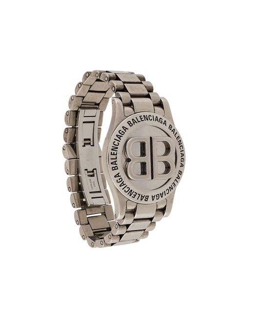 Pulsera tipo reloj con logo BB Balenciaga de color Metallic