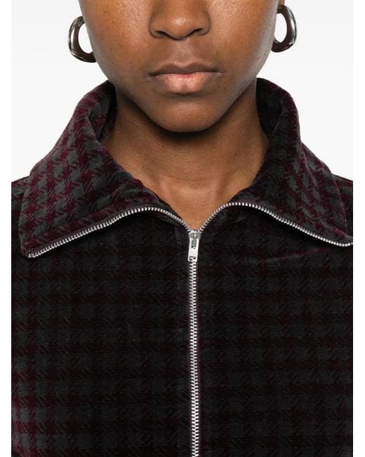 Our Legacy Black Zip-Up Patterned Jacket