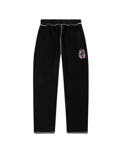 ANTI SOCIAL SOCIAL CLUB Black Contrast-Stitch Track Pants for men