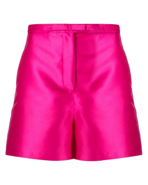 Blanca Vita Pink Satin-Finish Tailored Shorts