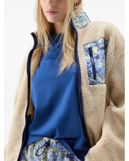 Woolrich Natural High-Neck Faux-Shearling Jacket