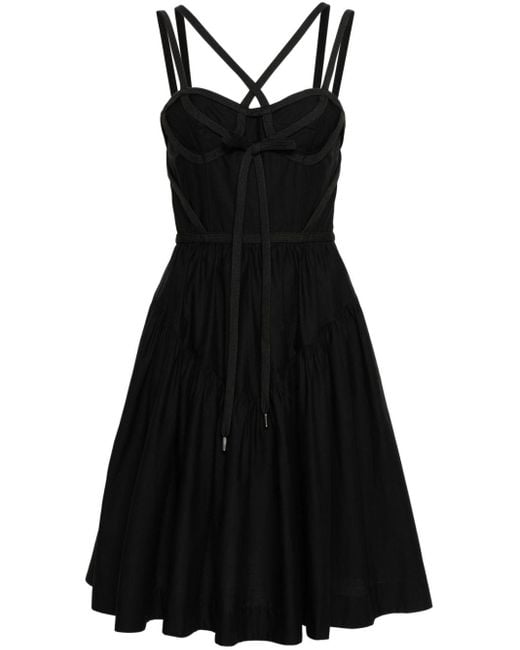 Pinko Black Ruffled Corset Style Dress