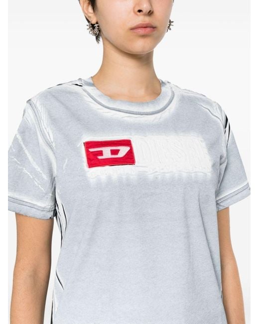 T-shirt à effet froissé DIESEL en coloris White