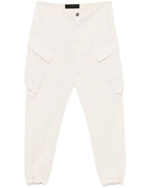 Transit White Cargo Tapered Trousers for men