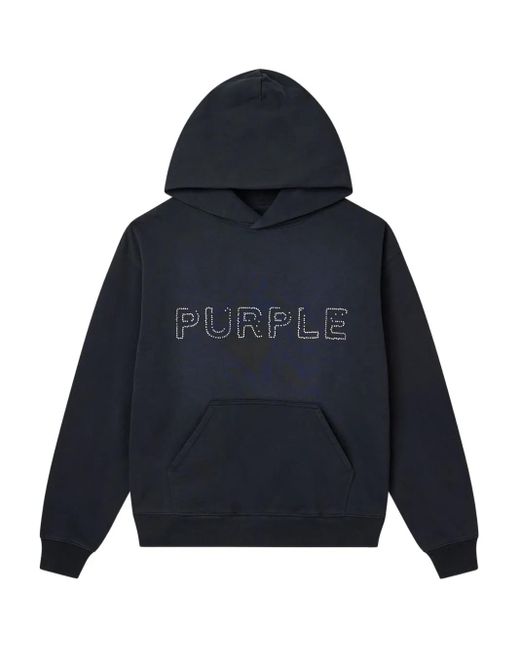 Purple Brand Blue Logo-Detail Hoodie for men