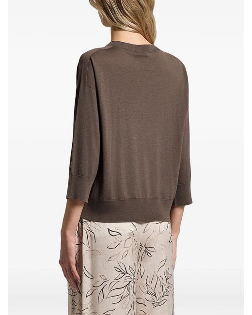 Peserico Brown Wool Yarn Sweater