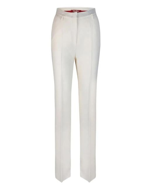 Max Mara Gray Pleated-Front Trousers