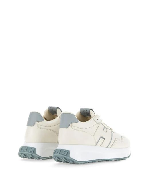 Hogan White Retro-Inspired Leather Sneakers With Memory Foam