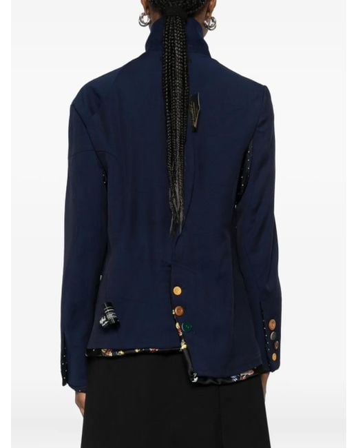 Undercover Blue Contrasting-Button Jacket