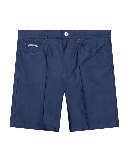 Marni Blue Logo-Patch Denim Shorts for men