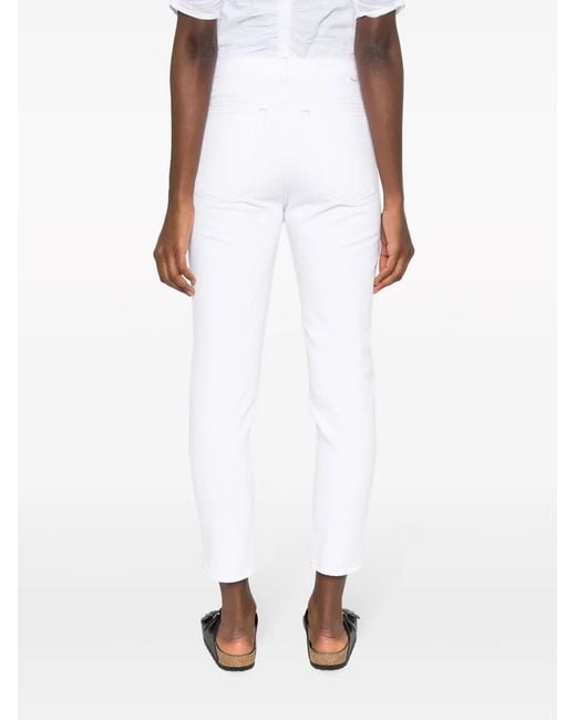 Isabel Marant White Nea Cotton Slim-Fit Trousers