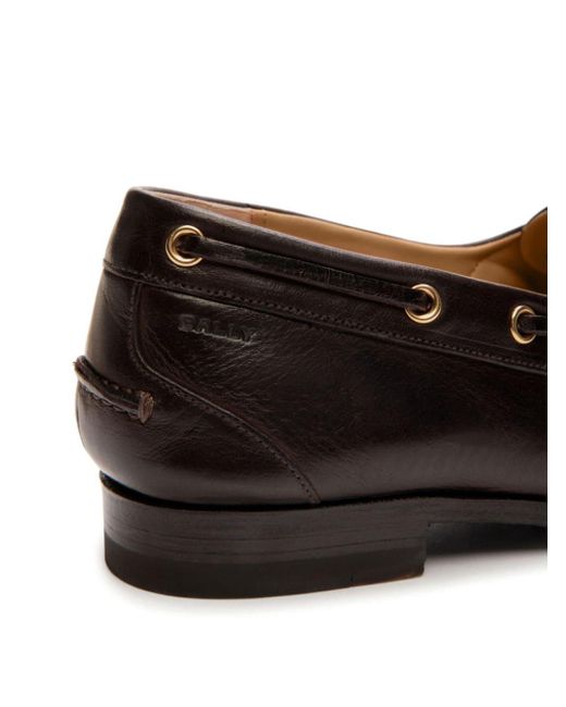 Bally Brown Plume Leather Moccasins