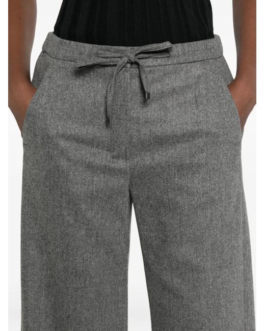 Max Mara Gray Drawstring-Fastening Trousers