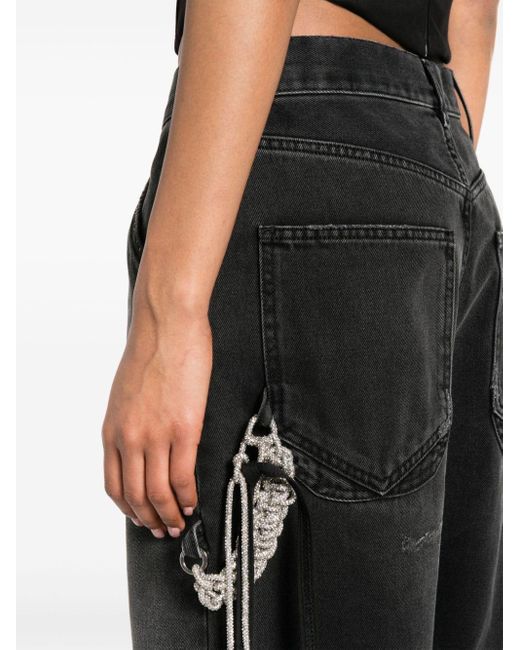 DARKPARK Black Halbhohe Lisa Wide-Leg-Jeans