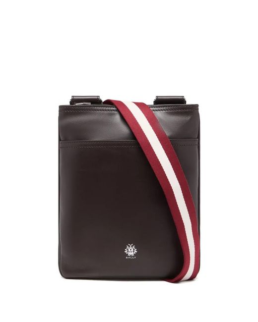 Bally Red Ray Leather Messenger Bag for men