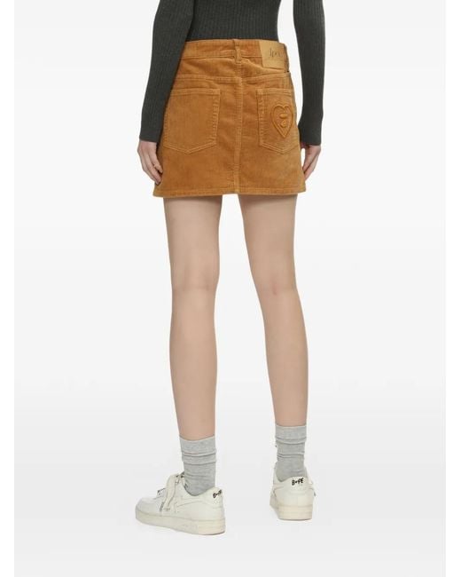 A Bathing Ape Brown Corduroy Heart Pocket Mini Skirt