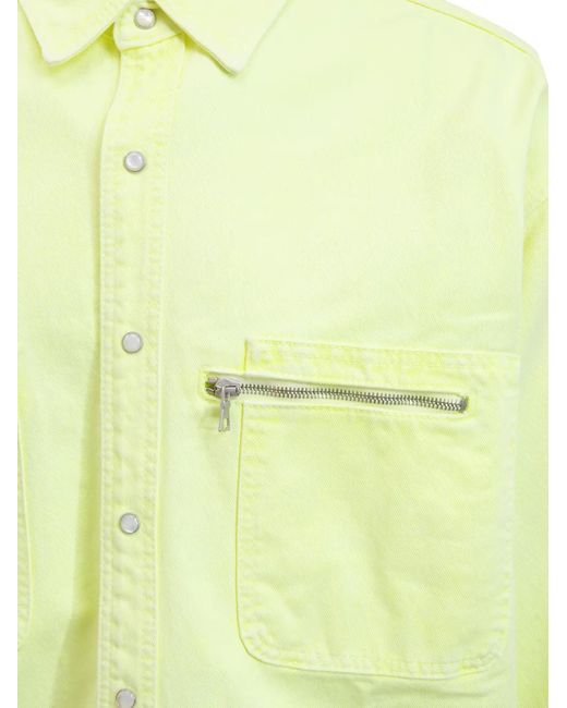 Palm Angels Yellow Zip-Pocket Overshirt for men