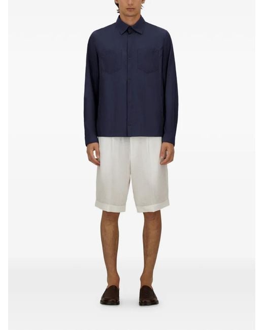Herno Blue Ripstop Shirt Jacket for men