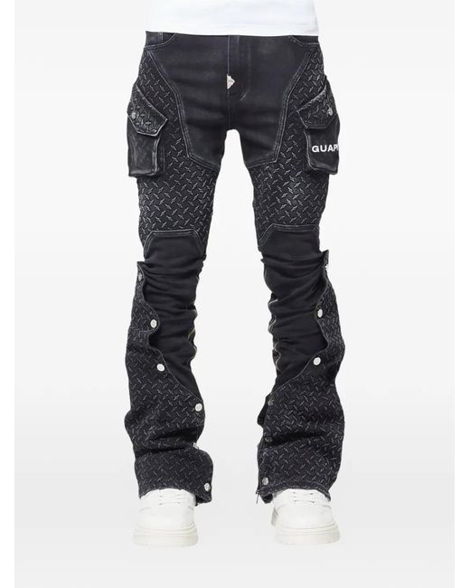 GUAPI Blue Jean Droit À Empiècements Patchwork for men