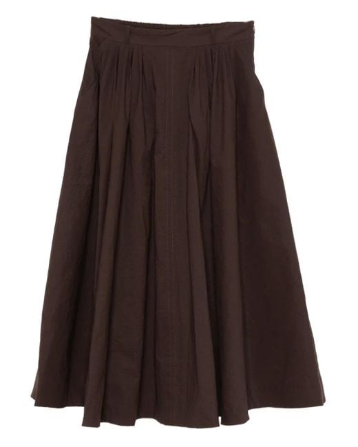 Mark Kenly Domino Tan Pleated Skirt Brown