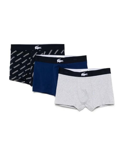 Lacoste Blue Logo-Waistband Boxers (Pack Of Three) for men