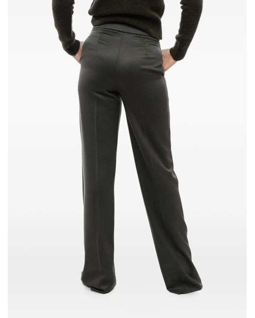 Sa Su Phi Black Concealed-Front-Fastening Trousers