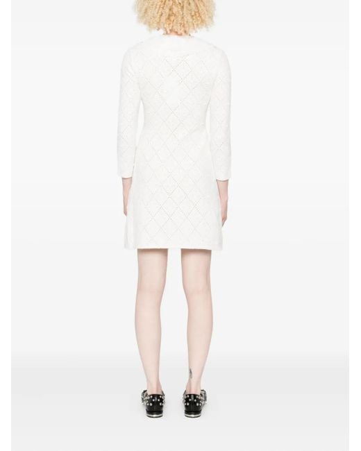 Self-Portrait White Bow-Embellished Mini Dress