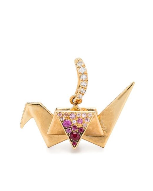 Aurelie Bidermann Natural 18Kt Origami Sapphire And Diamond Pendant