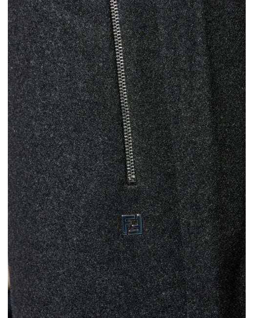 Fendi Black Zip-Detail Cashmere Track Pants for men