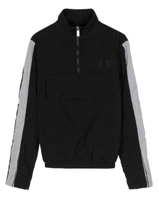 Off-White c/o Virgil Abloh Black Logo-embroidered Half-zip Jacket