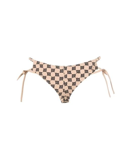 M I S B H V White Monogram-Pattern Bikini Bottoms